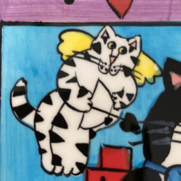 Catzilla Tile Art Trivet-Cats In Love - Picture 6 of 9